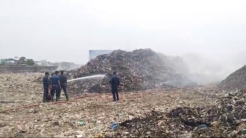 અંકલેશ્વર પમ્પીંગ સ્ટેશન પાસે ડોમેસ્ટિક કચરાની ડમ્પિંગ સાઈડમાં આગ