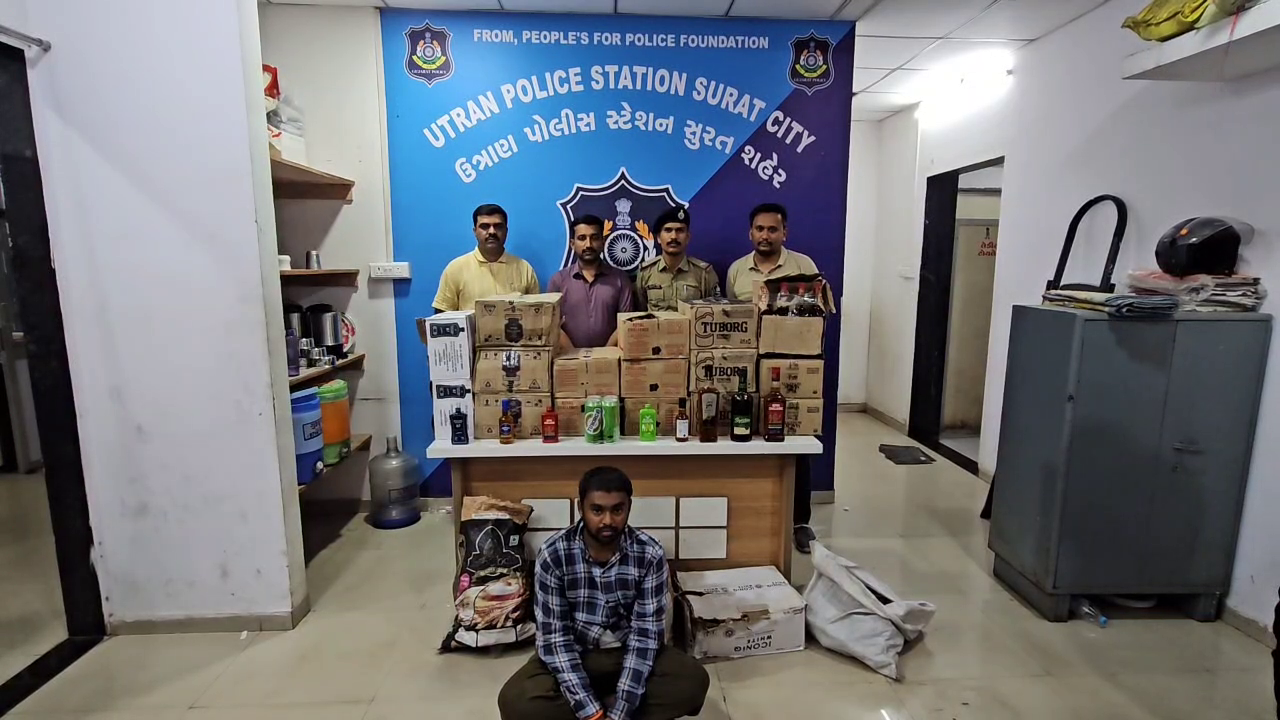 સુરત દારૂની હેરાફેરી માટે નવો કીમિયો,બાંધકામના સેન્ટિંગના સામાનની આડમાં વિદેશી દારૂની હેરાફેરી